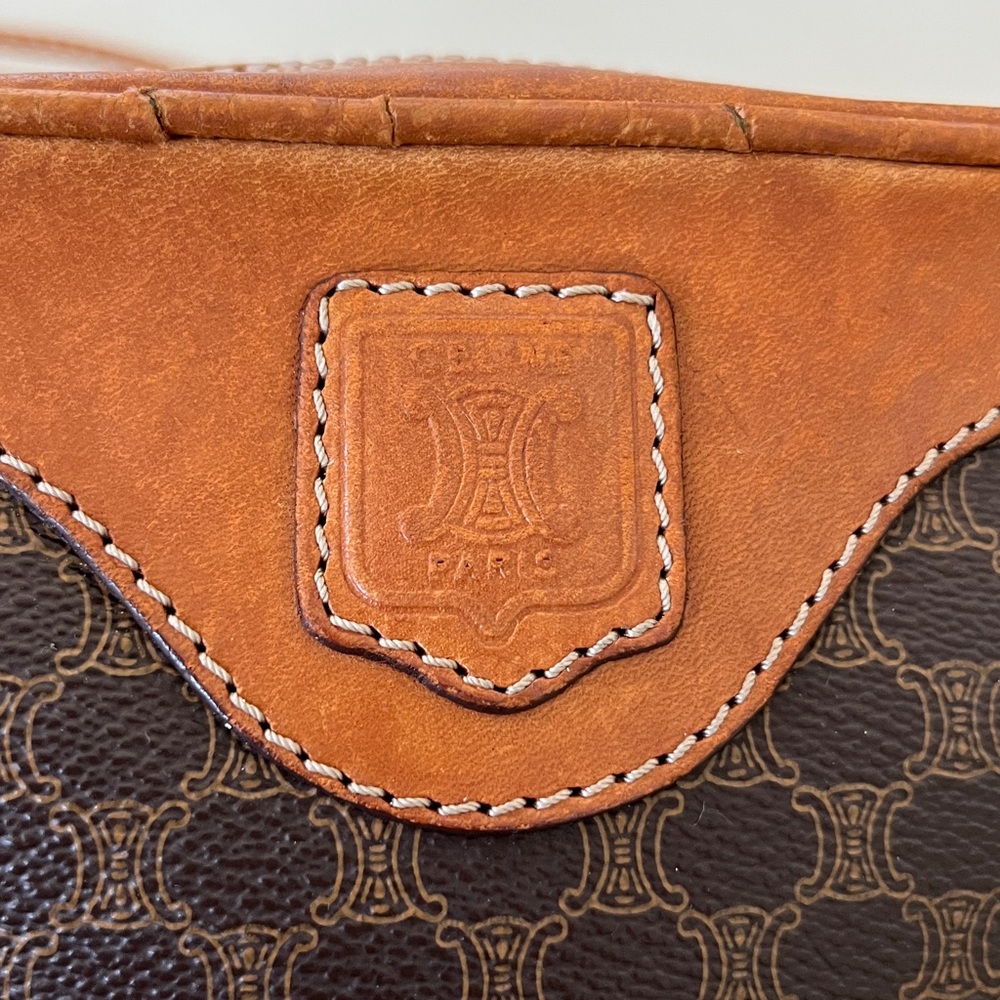 Celine Vintage Brown & Tan Monogram Crossbody Bag - Picture 2 of 12